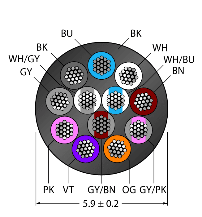 CABLE12X0.14-XX-PVC-BK-500M/TEL