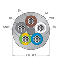 CABLE(4+1)X0.34-XX-PUR-GY-500M/TXG