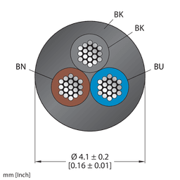 Thumbnail for CABLE3X0.34-XX-PUR-BK-100M/TXL