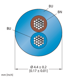 Thumbnail for CABLE2X0.50-XX-PVC-BU-100M/TEB