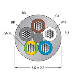 Thumbnail for CABLE(4+1)X0.34-XX-PVC-GY-500M/TEG
