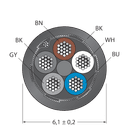 CABLE5X0.34-SH-PVC-BK-500M/TEL