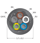 CABLE(4+1)X0.34-SH-PUR-BK-500M/TXL