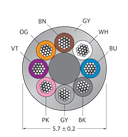 CABLE8X0.25-XX-PVC-GY-500M/TEG