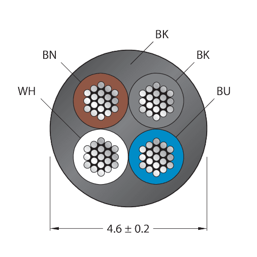 CABLE4X0.34-XX-PVC-BK-500M/TEL